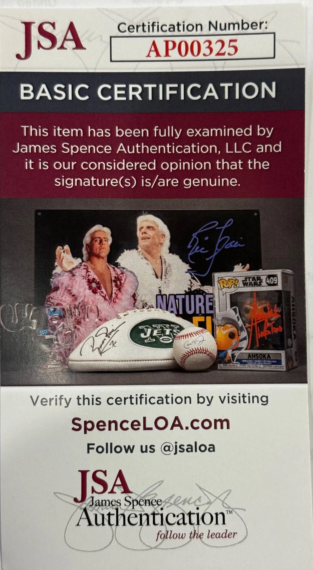 Junior Seau Autographed Wilson White Panel Football (JSA)