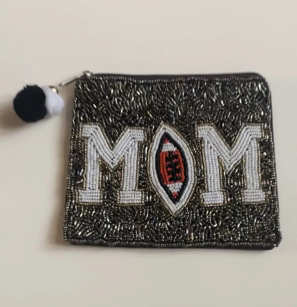 La Chic Football Mom Beaded Purse