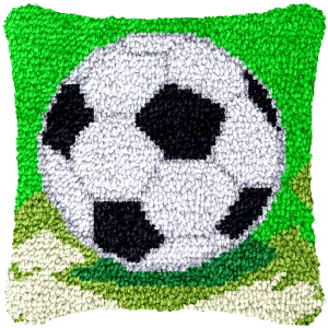 Latch Hook Pillow Making Kit - Soccer Football Fan Design