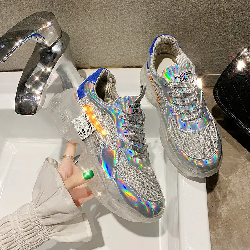 Luxury Design Transparent Jelly Laser Casual Shoes