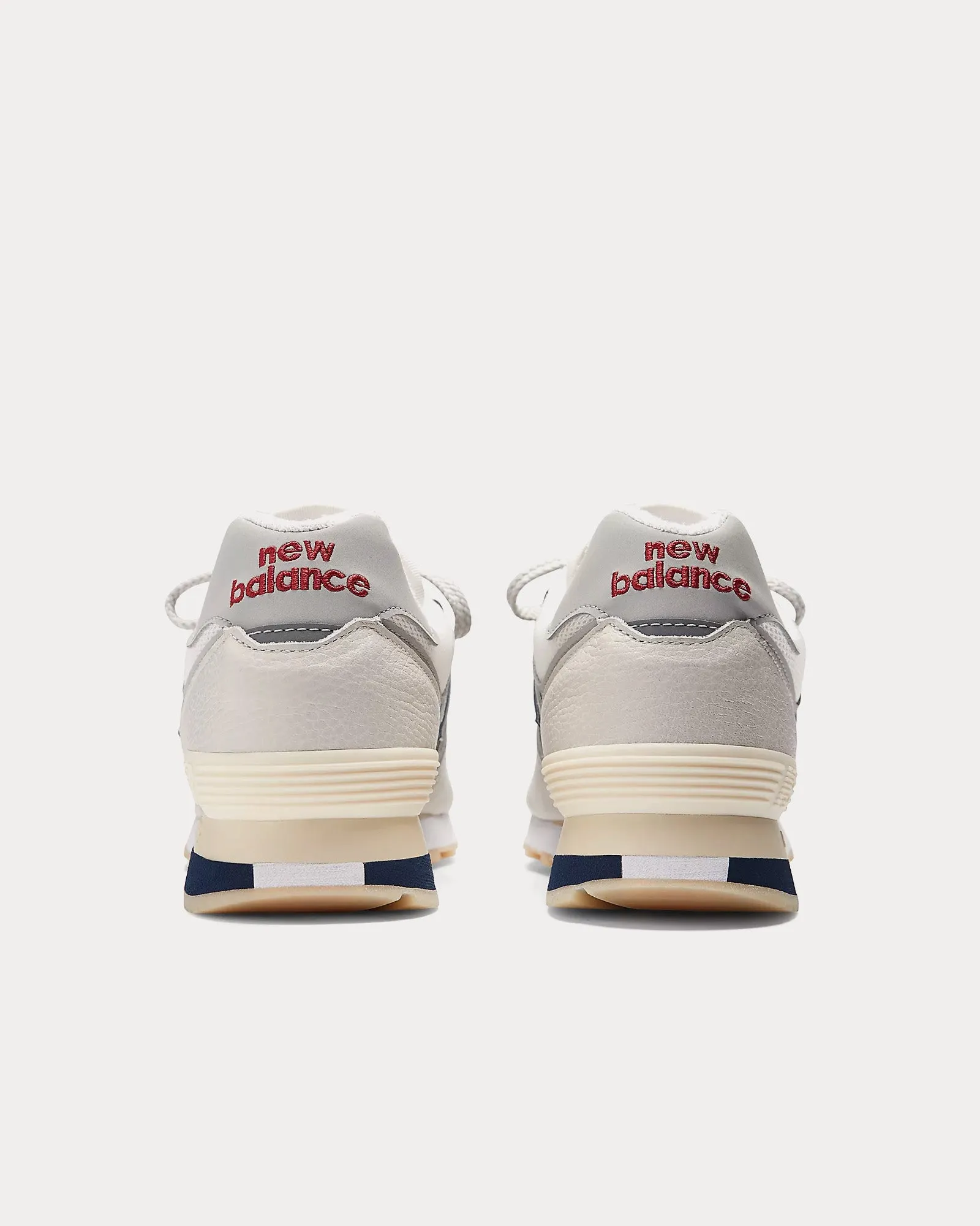 MADE in UK 576 'Vintage Sport' Off White / Blanc de Blanc / Savvy Red Low Top Sneakers