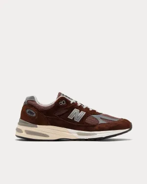 MADE in UK 991v2 Pinecone / Brown / Smoked Pearl Low Top Sneakers
