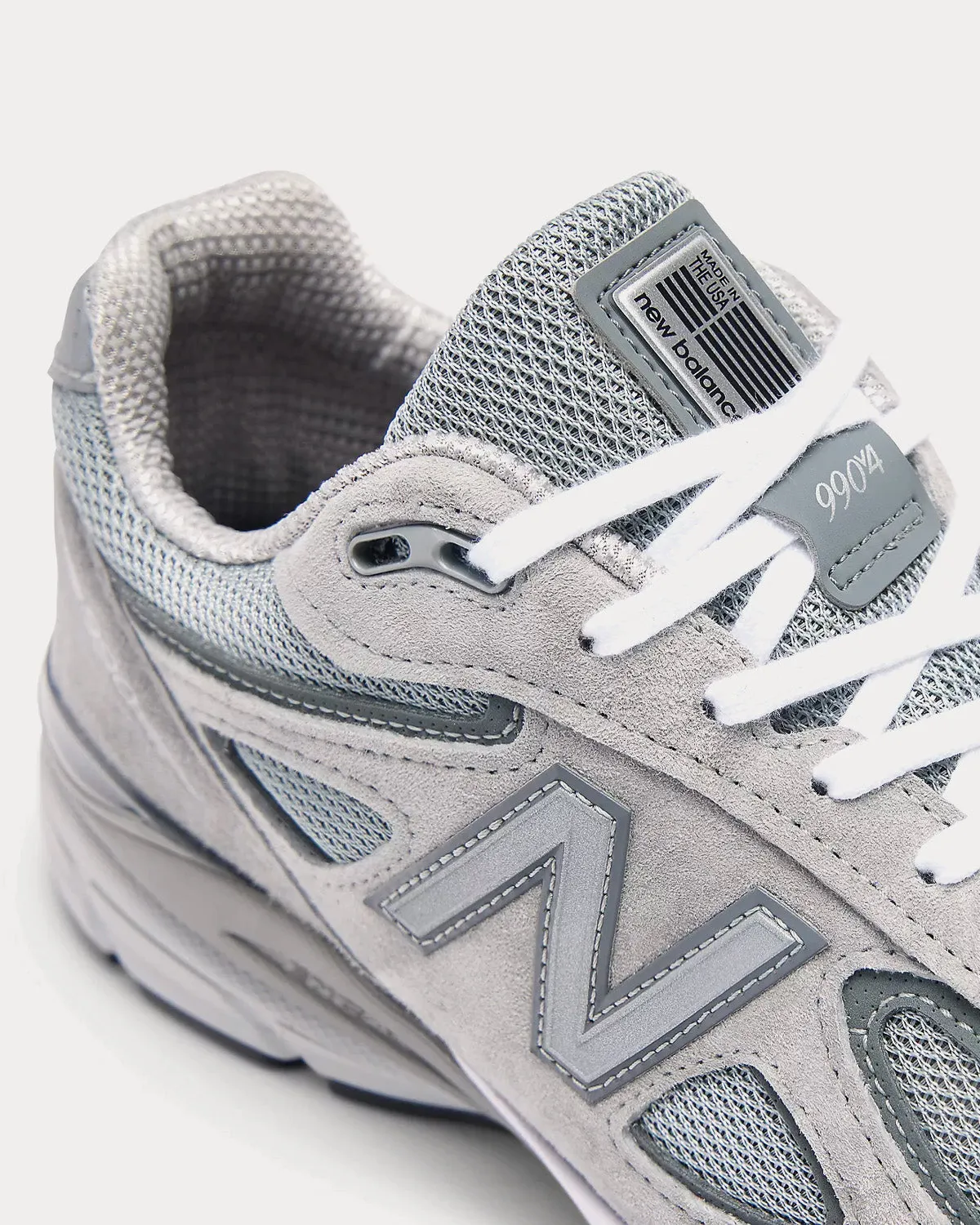 Made in USA 990v4 Core Grey / Silver Low Top Sneakers