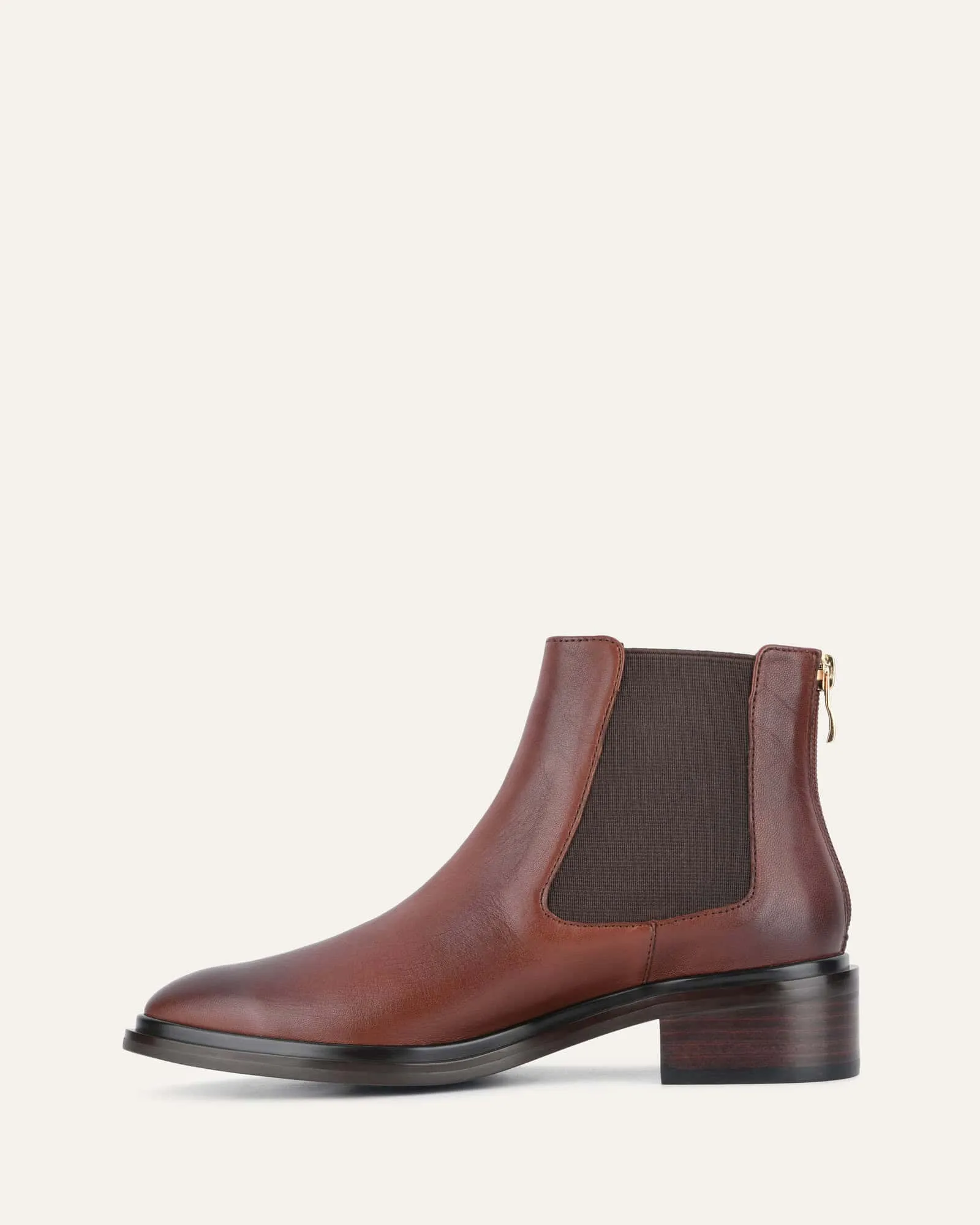 MELROSE FLAT ANKLE BOOTS CHESTNUT LEATHER