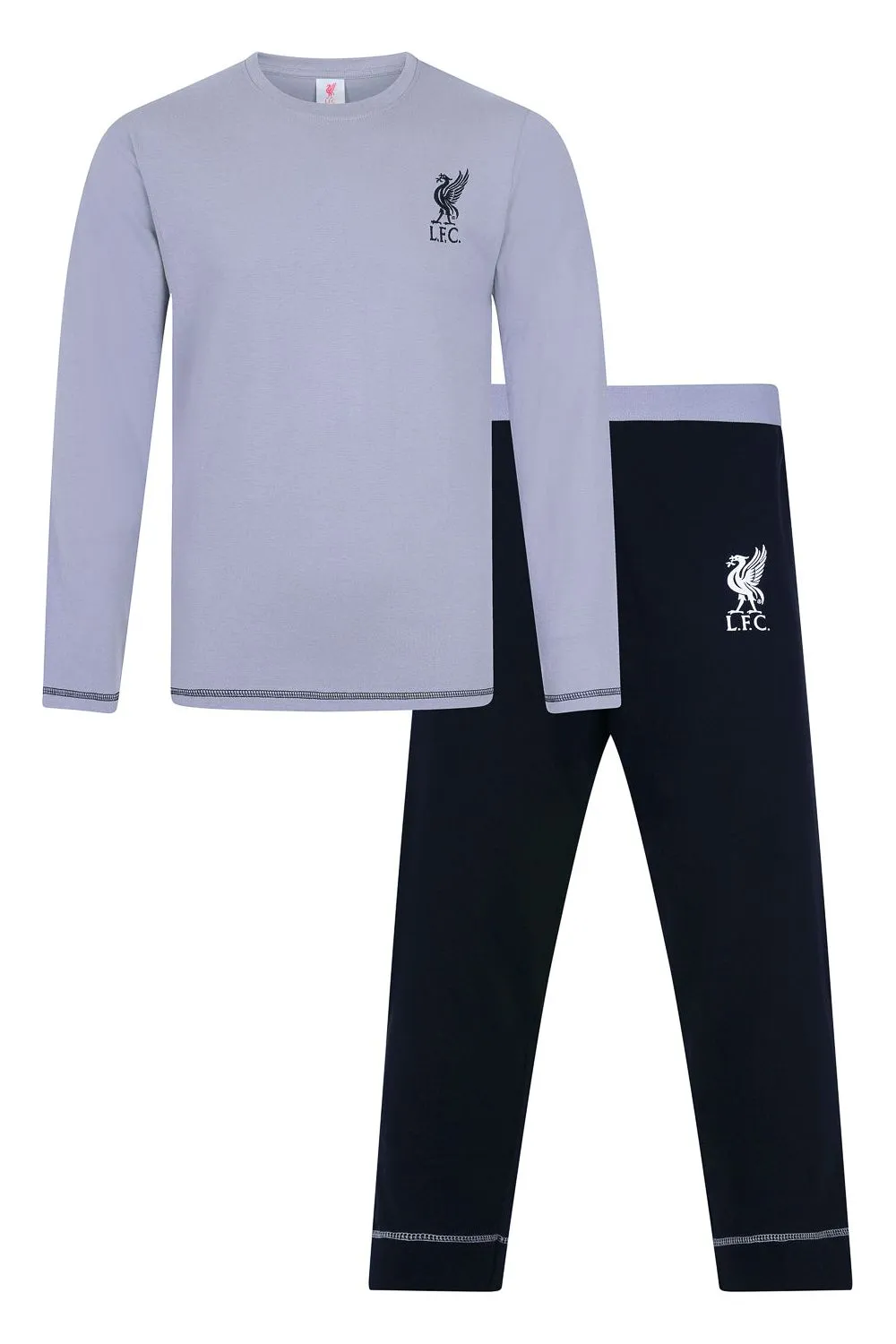 Mens Official Liverpool Football Club Grey Long Pyjamas