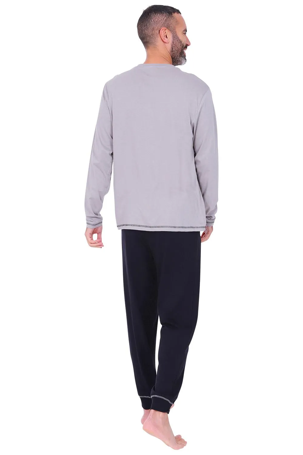 Mens Official Liverpool Football Club Grey Long Pyjamas