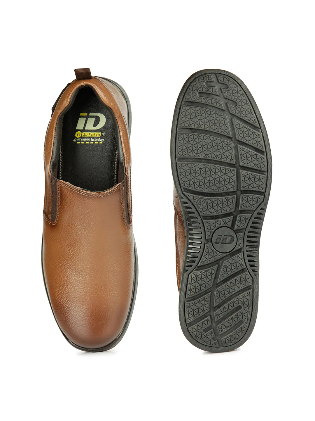 Men's Tan Round Toe Slip On Semi Formal (ID2166)