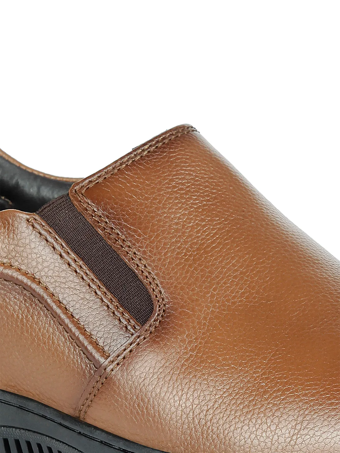 Men's Tan Round Toe Slip On Semi Formal (ID2166)