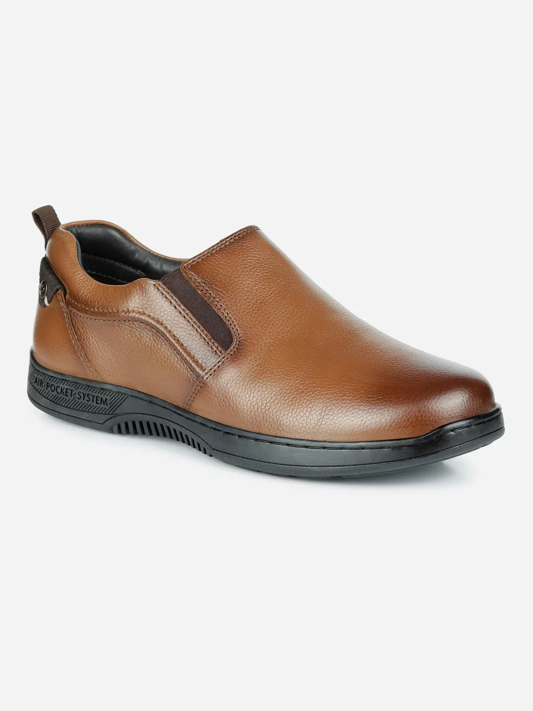 Men's Tan Round Toe Slip On Semi Formal (ID2166)