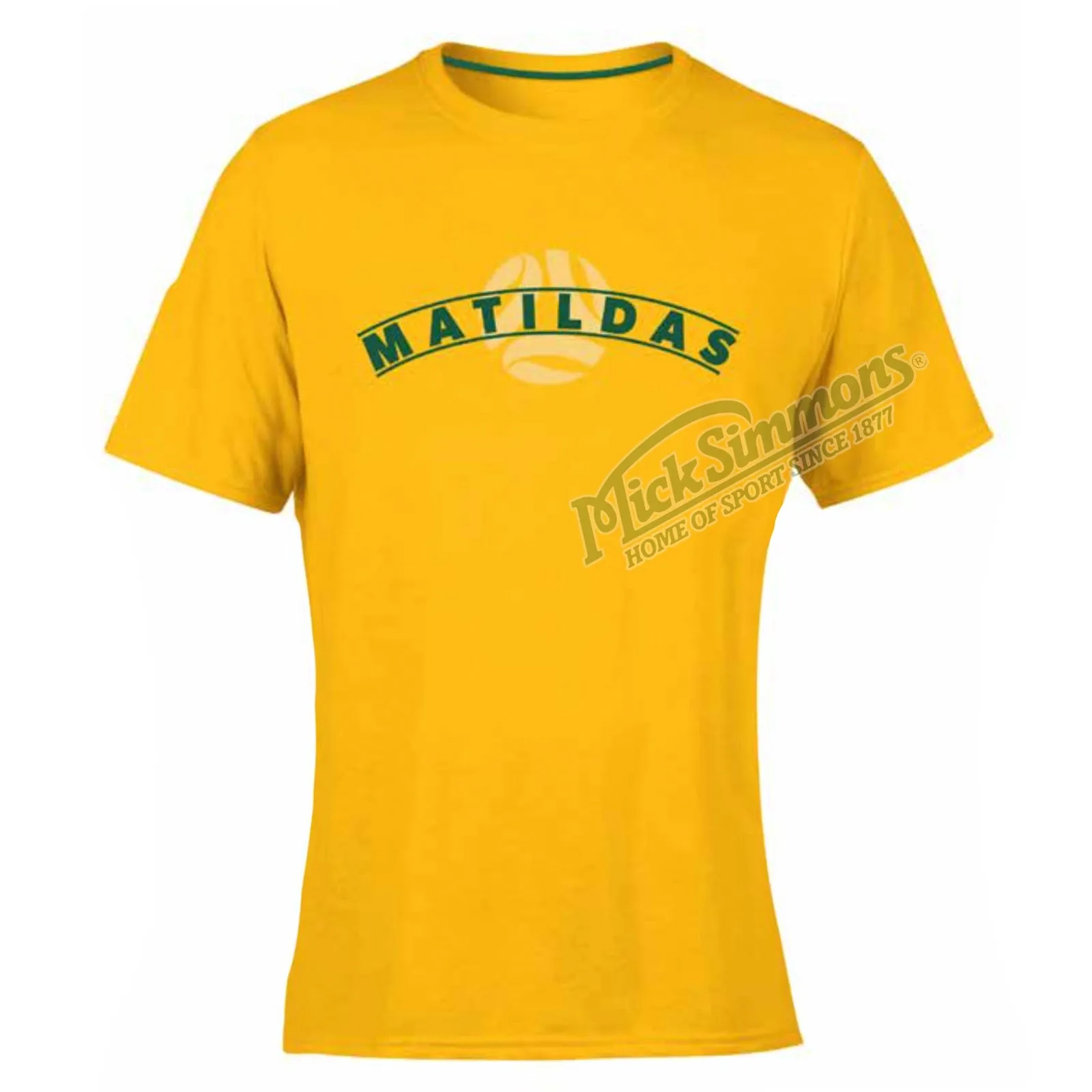 Official Australia Matildas Womens Gold Arch Supporter T-Shirt Football Soccer