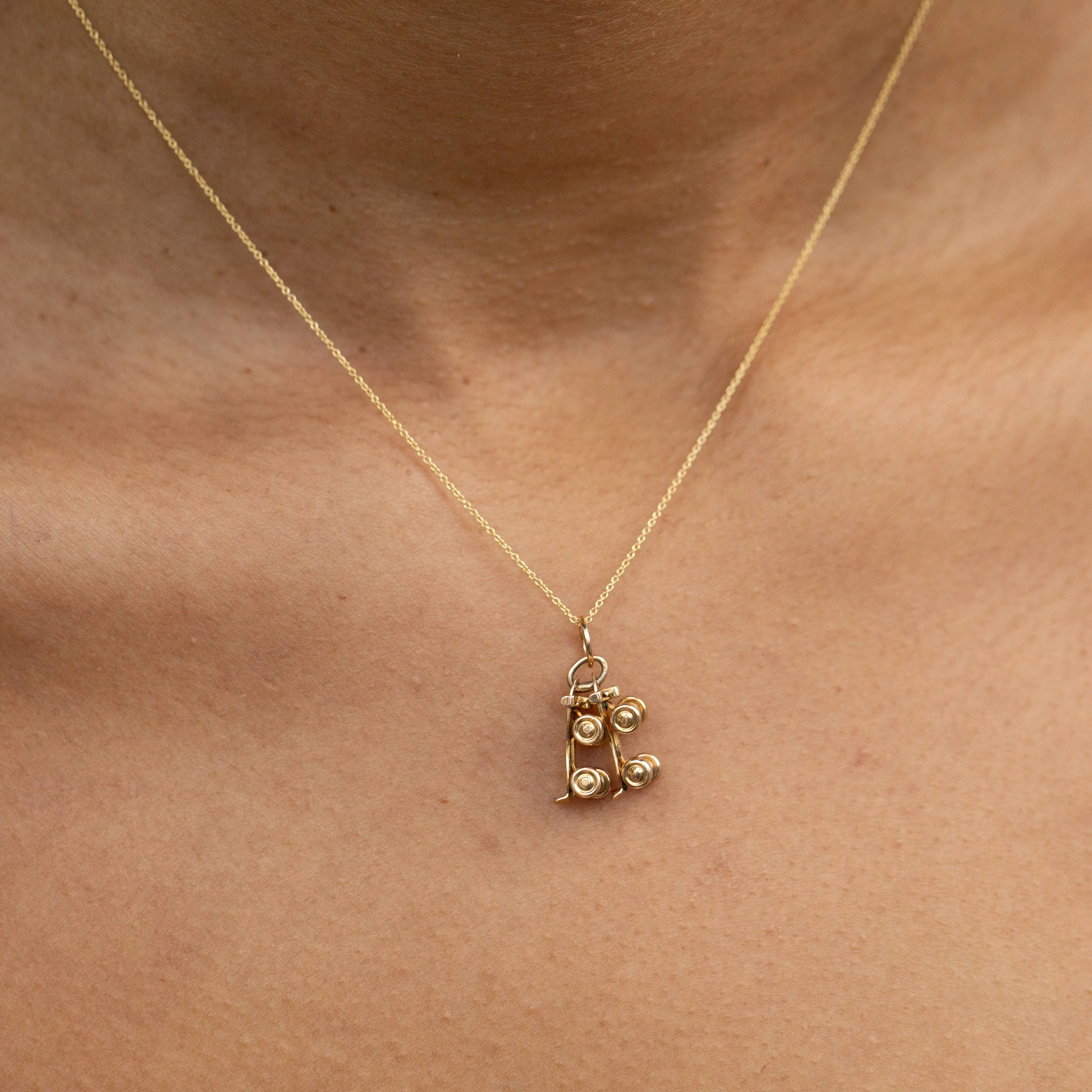 Pair of Roller Skates 14K Gold Charm