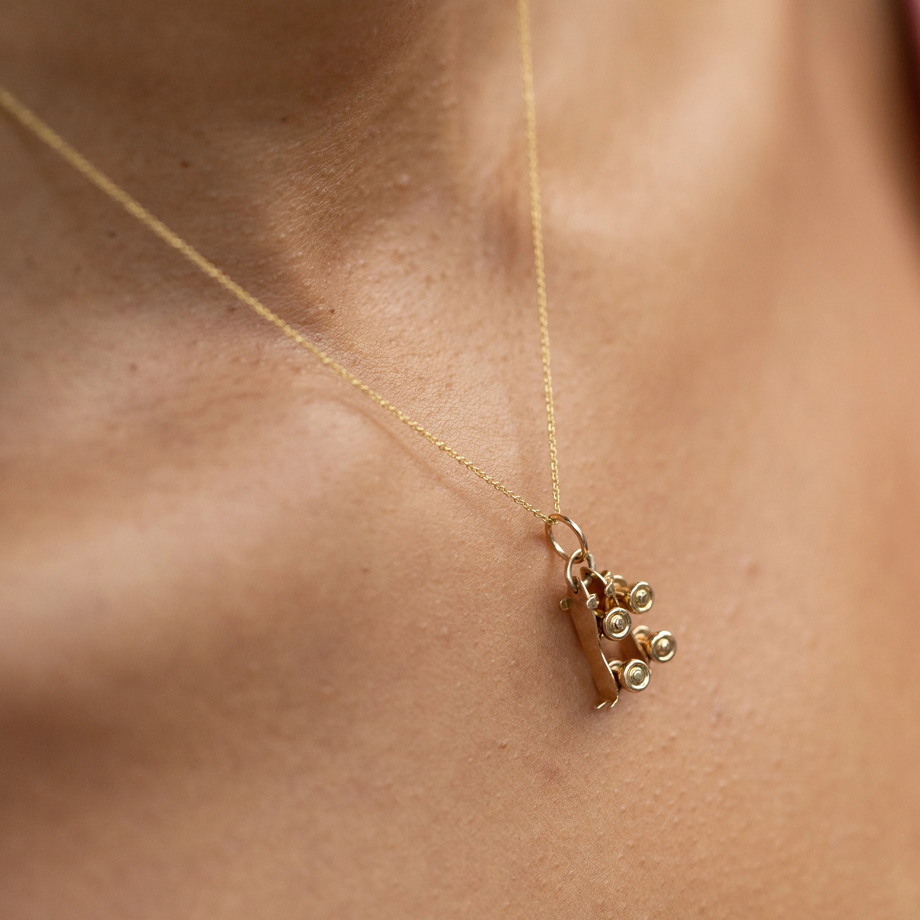 Pair of Roller Skates 14K Gold Charm