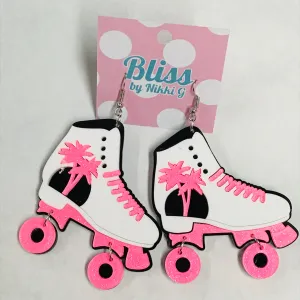 Palm Sunny Roller Skates Acrylic Statement Earrings
