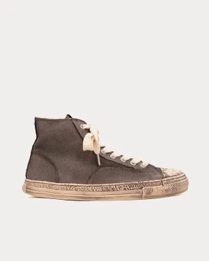 Past Sole Overdyed Canvas Grey High Top Sneakers