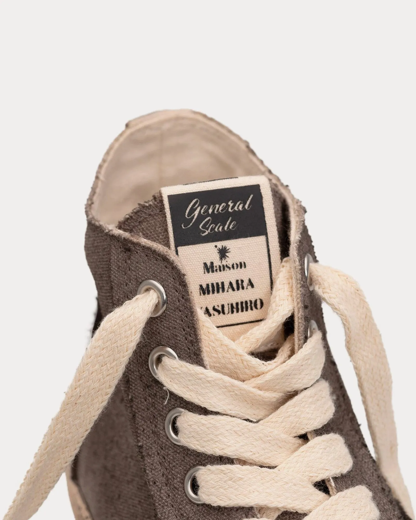 Past Sole Overdyed Canvas Grey High Top Sneakers