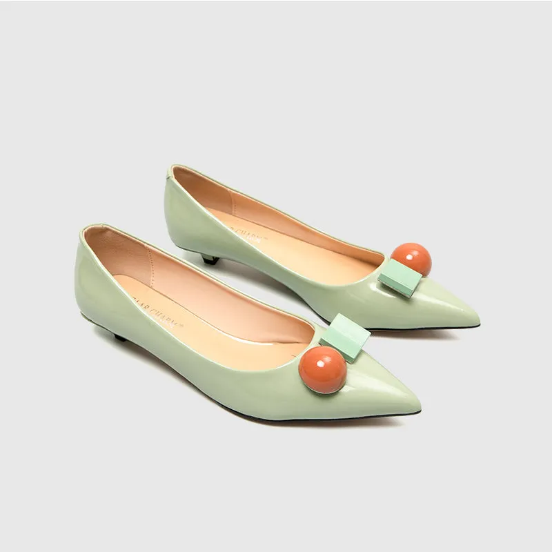 Pointy Toe Flats Green