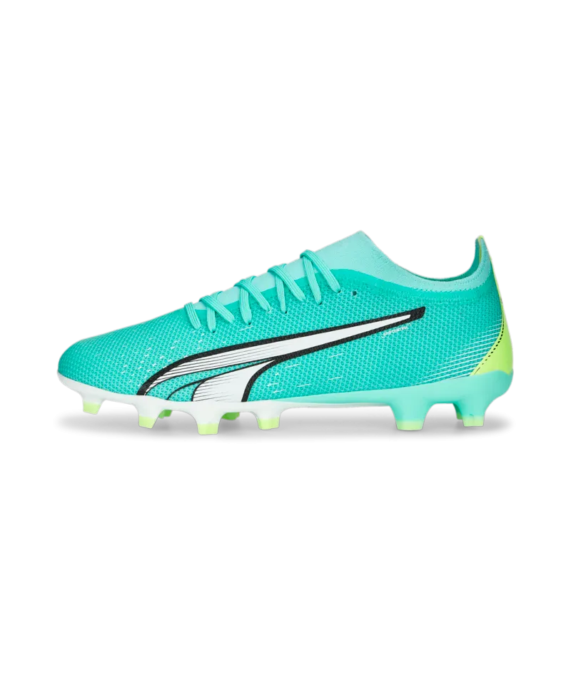 Puma Ultra Match FG/AG Soccer Cleats 107217 03 ELECTRIC PEPPERMINT-PUMA WHITE-FAST YELLOW