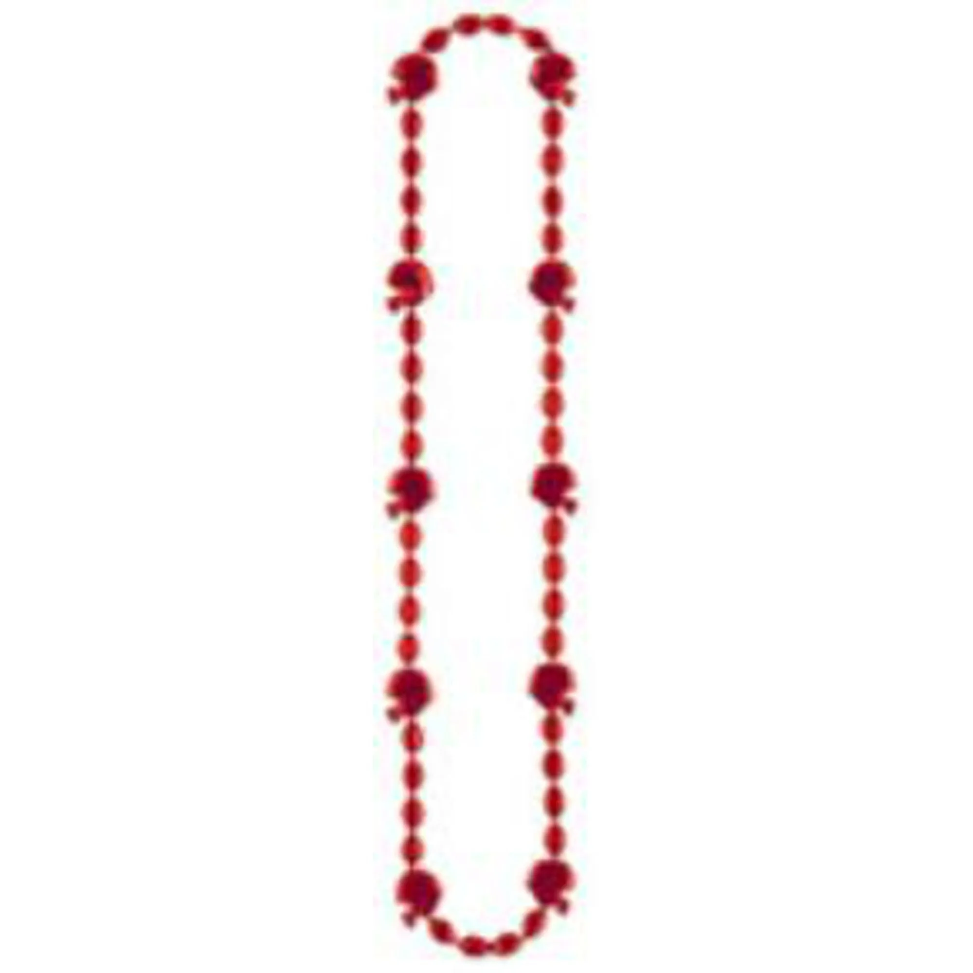 Red Football Beads - 36 Inches Long