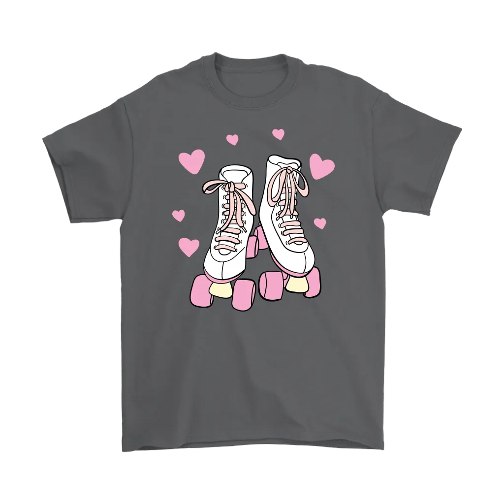 Retro White and Pink ROLLER SKATES Unisex T-Shirt