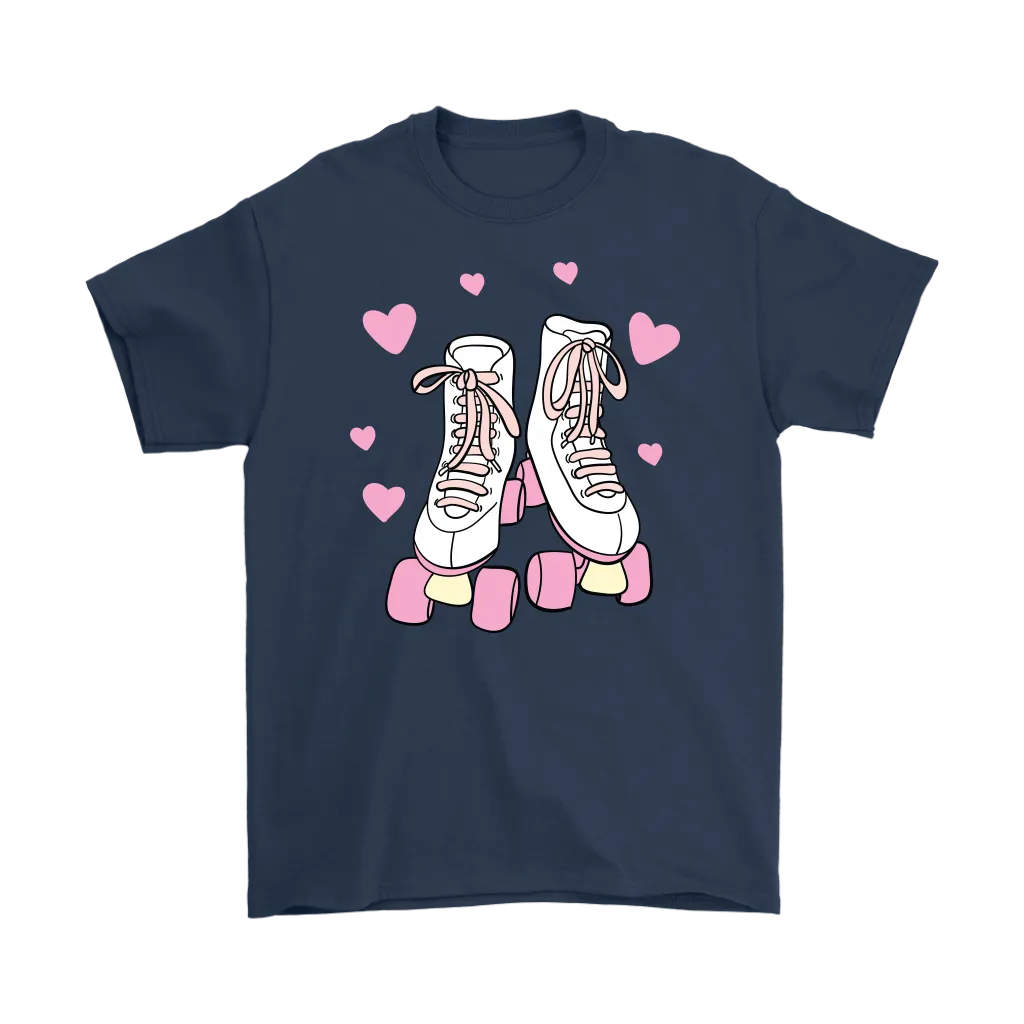 Retro White and Pink ROLLER SKATES Unisex T-Shirt