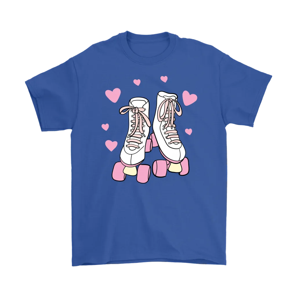 Retro White and Pink ROLLER SKATES Unisex T-Shirt