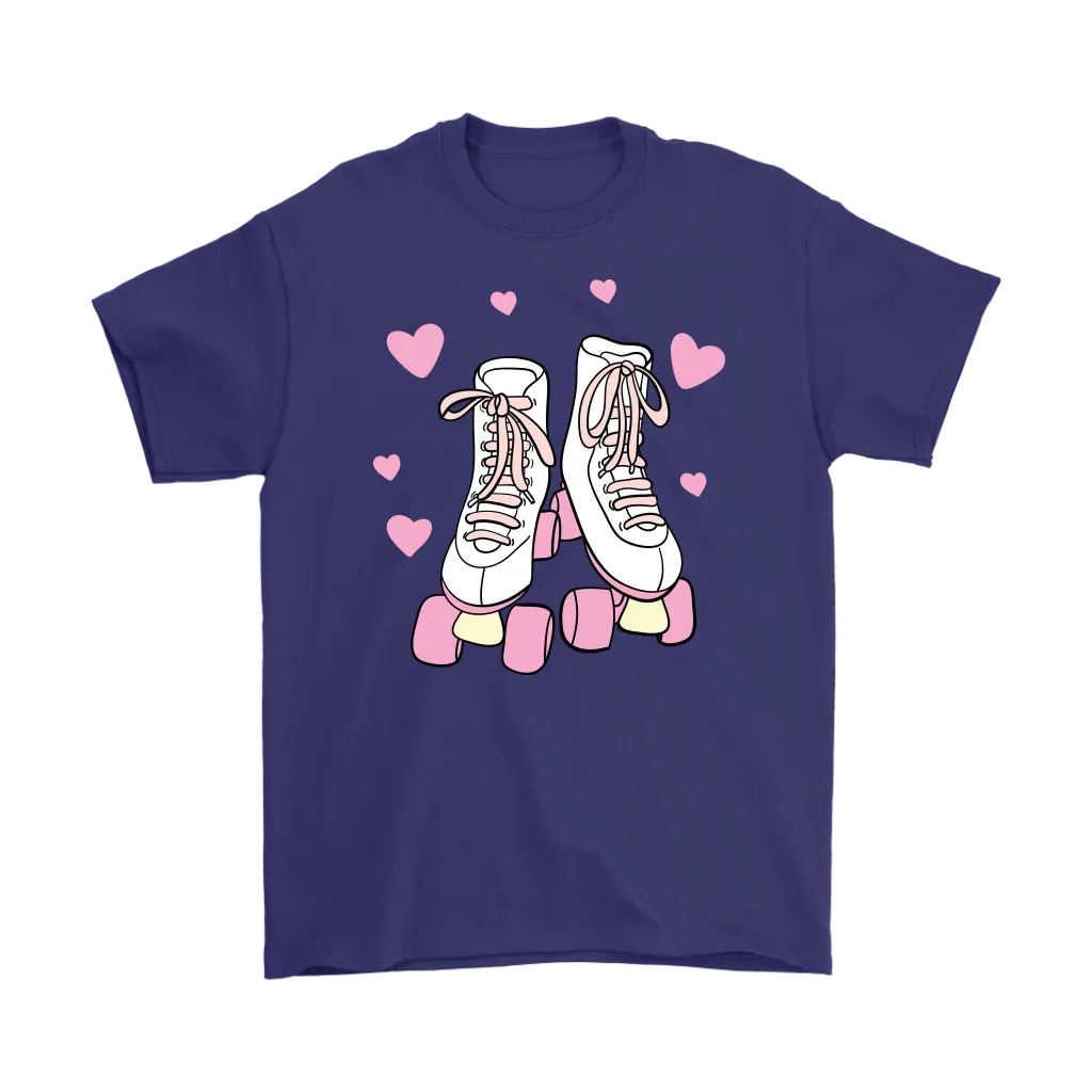 Retro White and Pink ROLLER SKATES Unisex T-Shirt