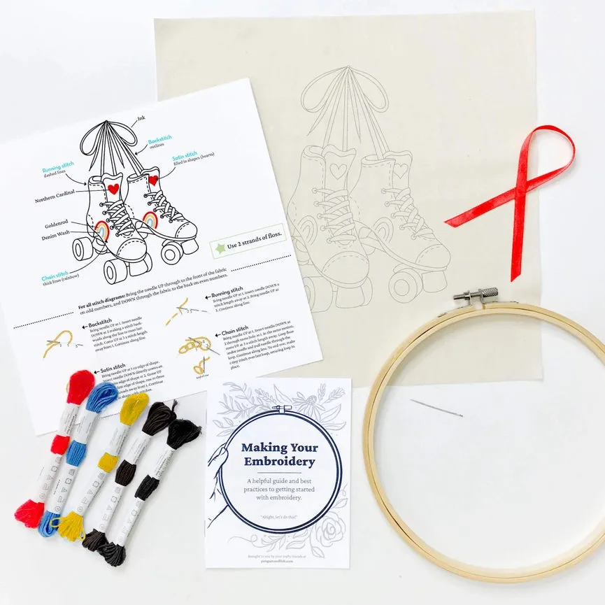 Roller Skates 8" Embroidery Kit