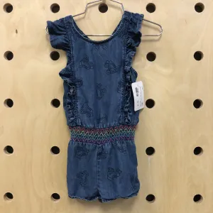 Roller Skates Soft Denim Romper