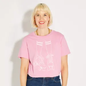 Roller Skates Tshirt Pink
