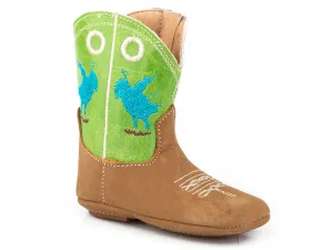 Roper Infant Girls Cowbabies Rider Tan Leather Cowboy Boots