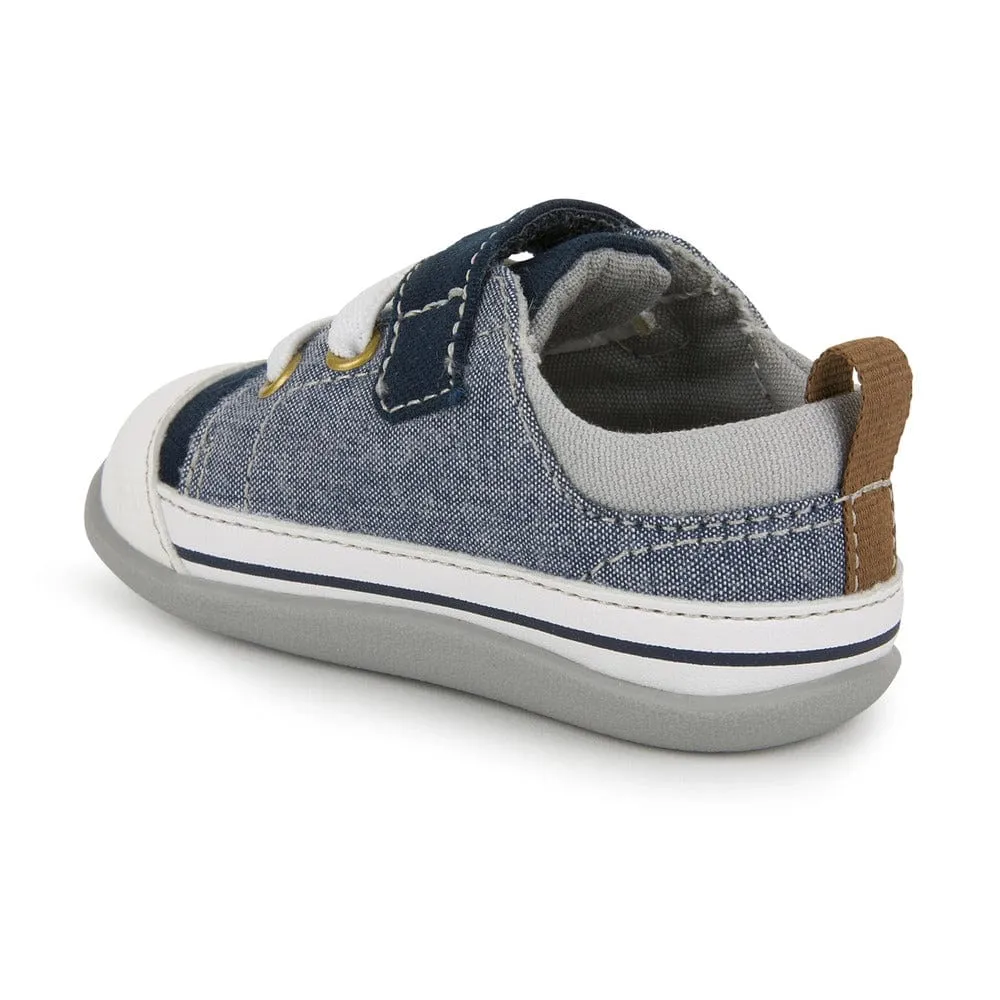 See Kai Run Stevie II First Walker Sneakers - Blue Denim