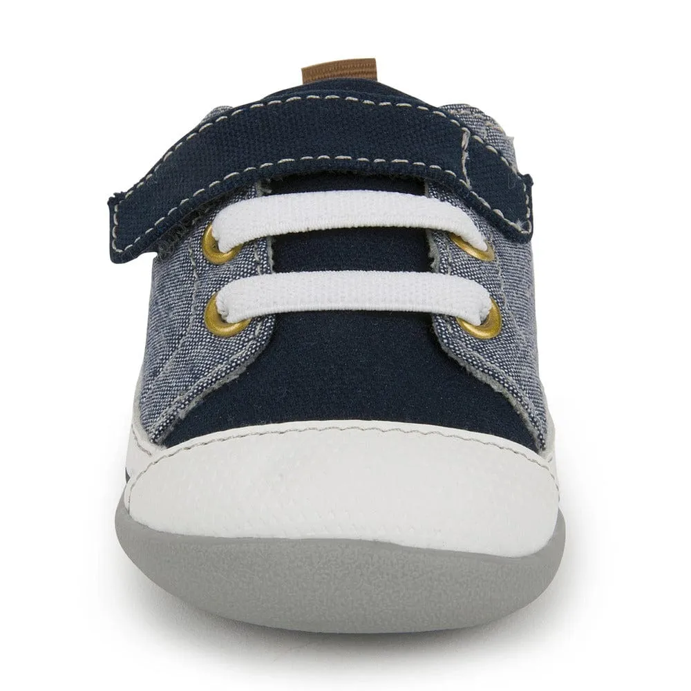 See Kai Run Stevie II First Walker Sneakers - Blue Denim