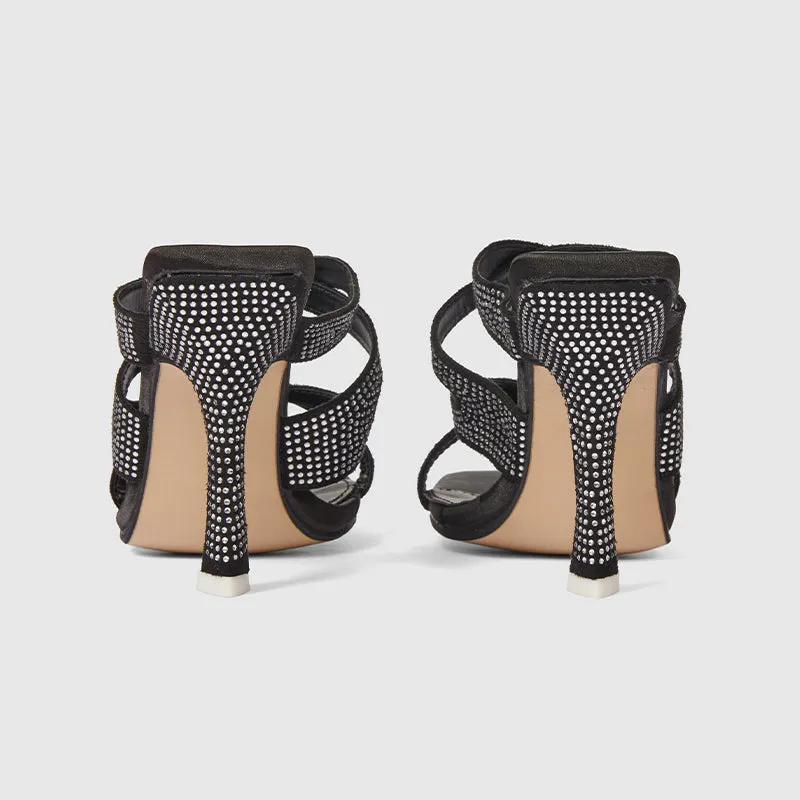 Shining Square Toe Heeled Sandals
