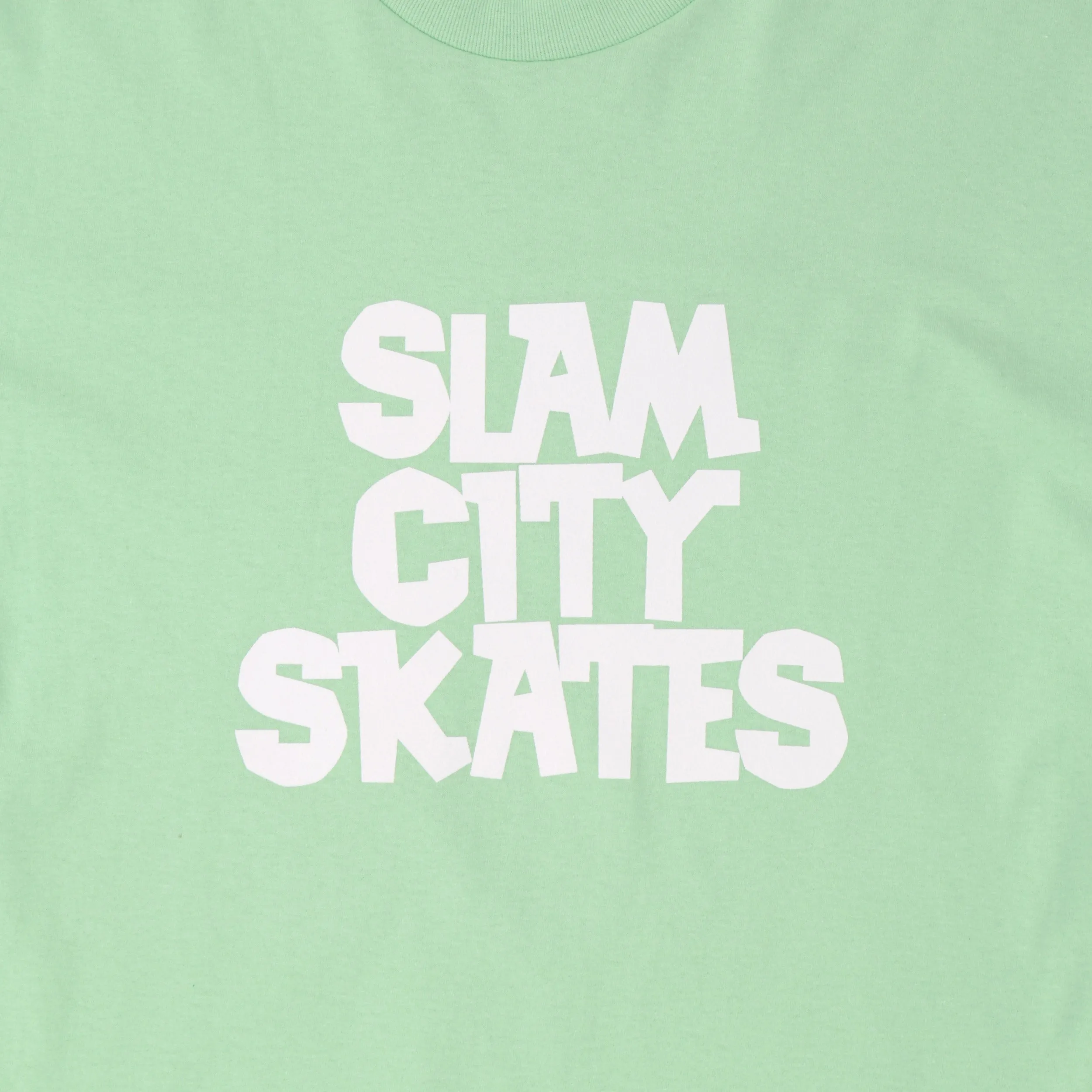 Slam City Skates Classic Logo T-Shirt Mint / White