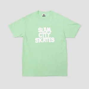 Slam City Skates Classic Logo T-Shirt Mint / White