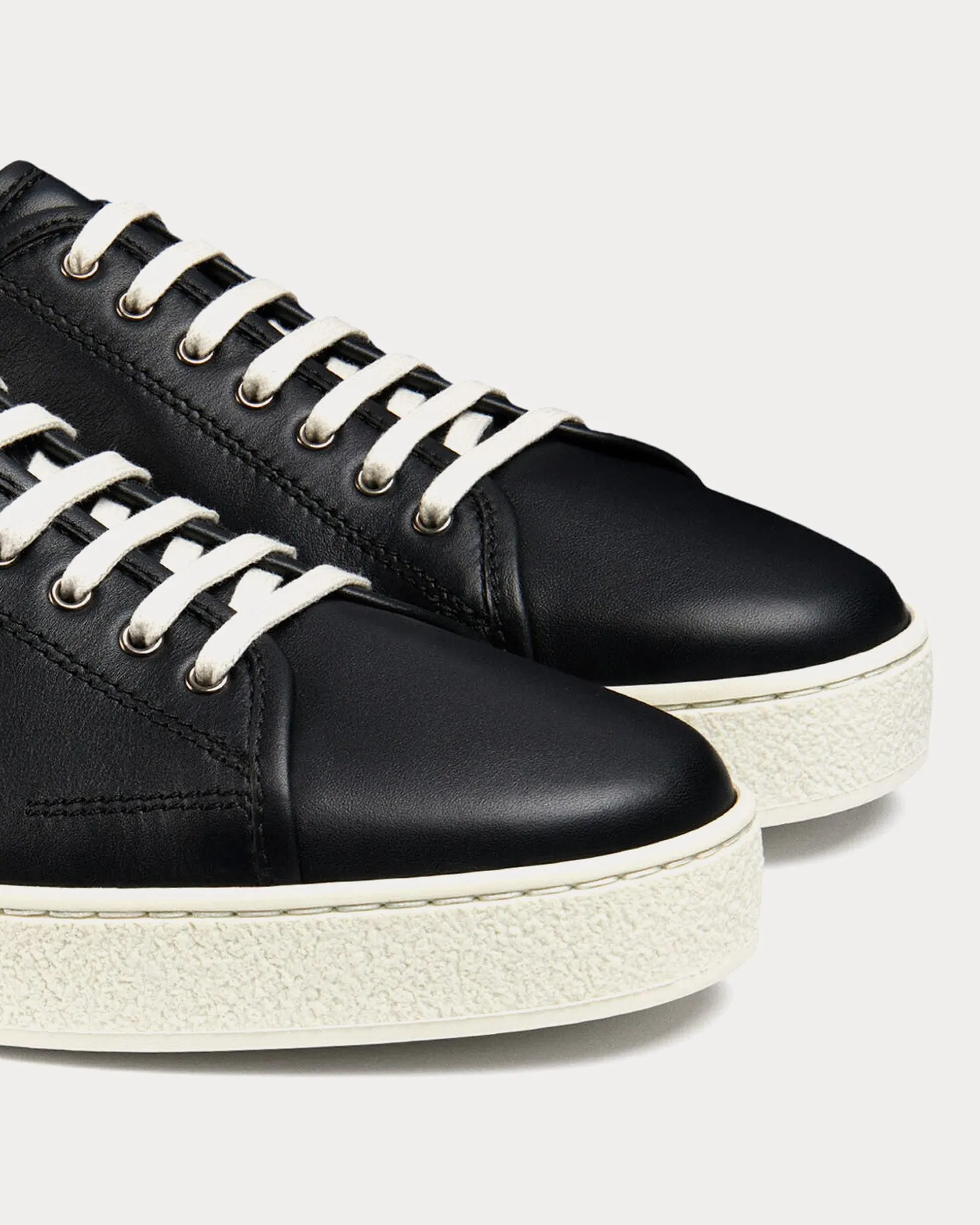 Stockwell Calf Leather Black Low Top Sneakers