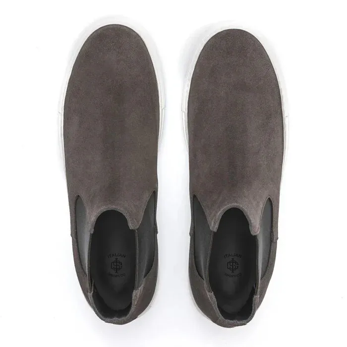Suede High Top Leather Chelsea Boots