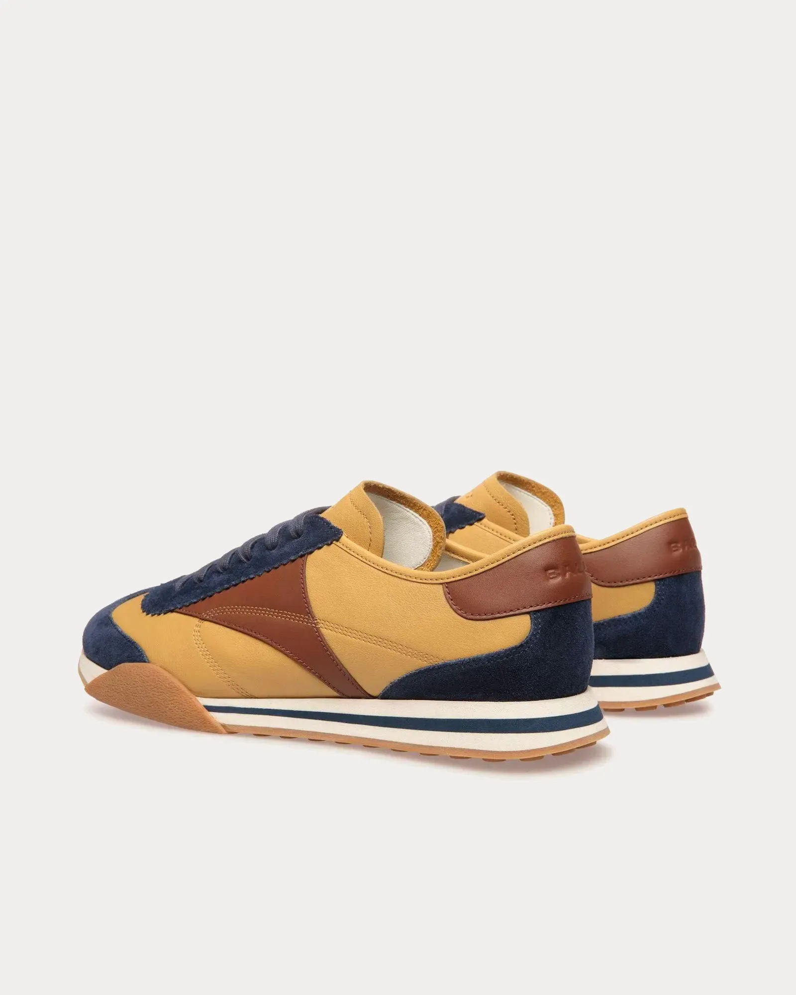 Sussex Leather & Fabric Brown / Navy Low Top Sneakers