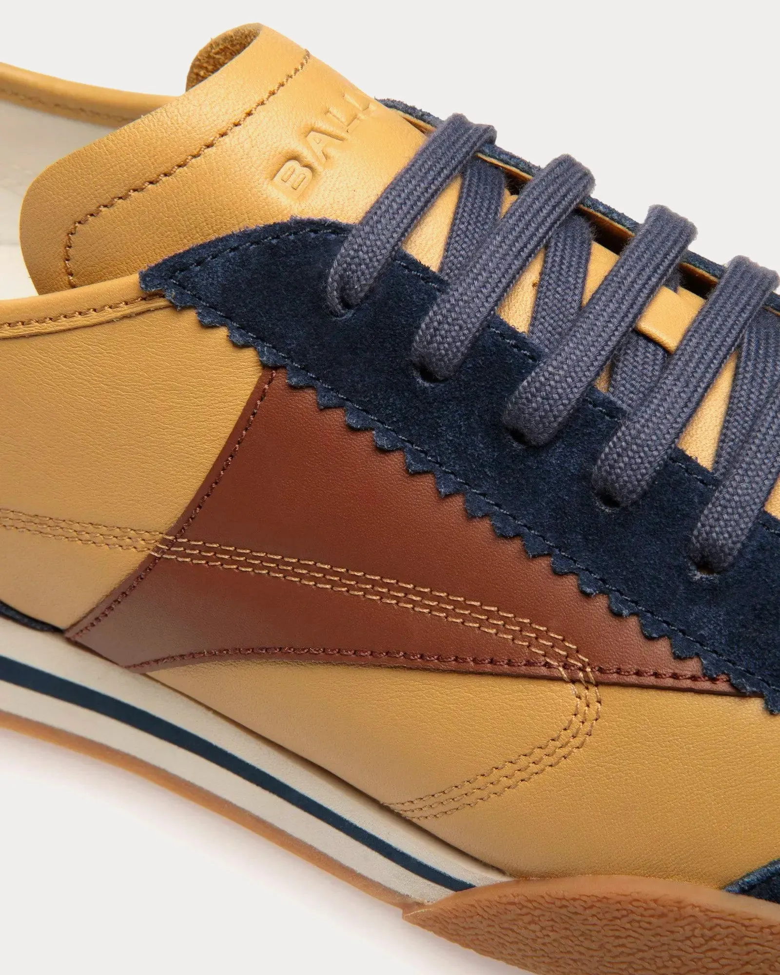 Sussex Leather & Fabric Brown / Navy Low Top Sneakers