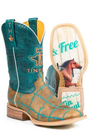 TIN HAUL LADIES BARB WIRE COWBOY BOOTS STYLE 14-021-0007-0191