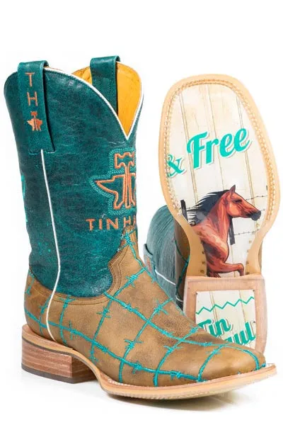 TIN HAUL LADIES BARB WIRE COWBOY BOOTS STYLE 14-021-0007-0191