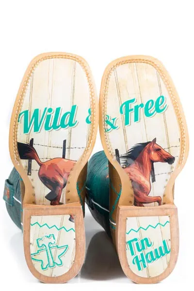 TIN HAUL LADIES BARB WIRE COWBOY BOOTS STYLE 14-021-0007-0191