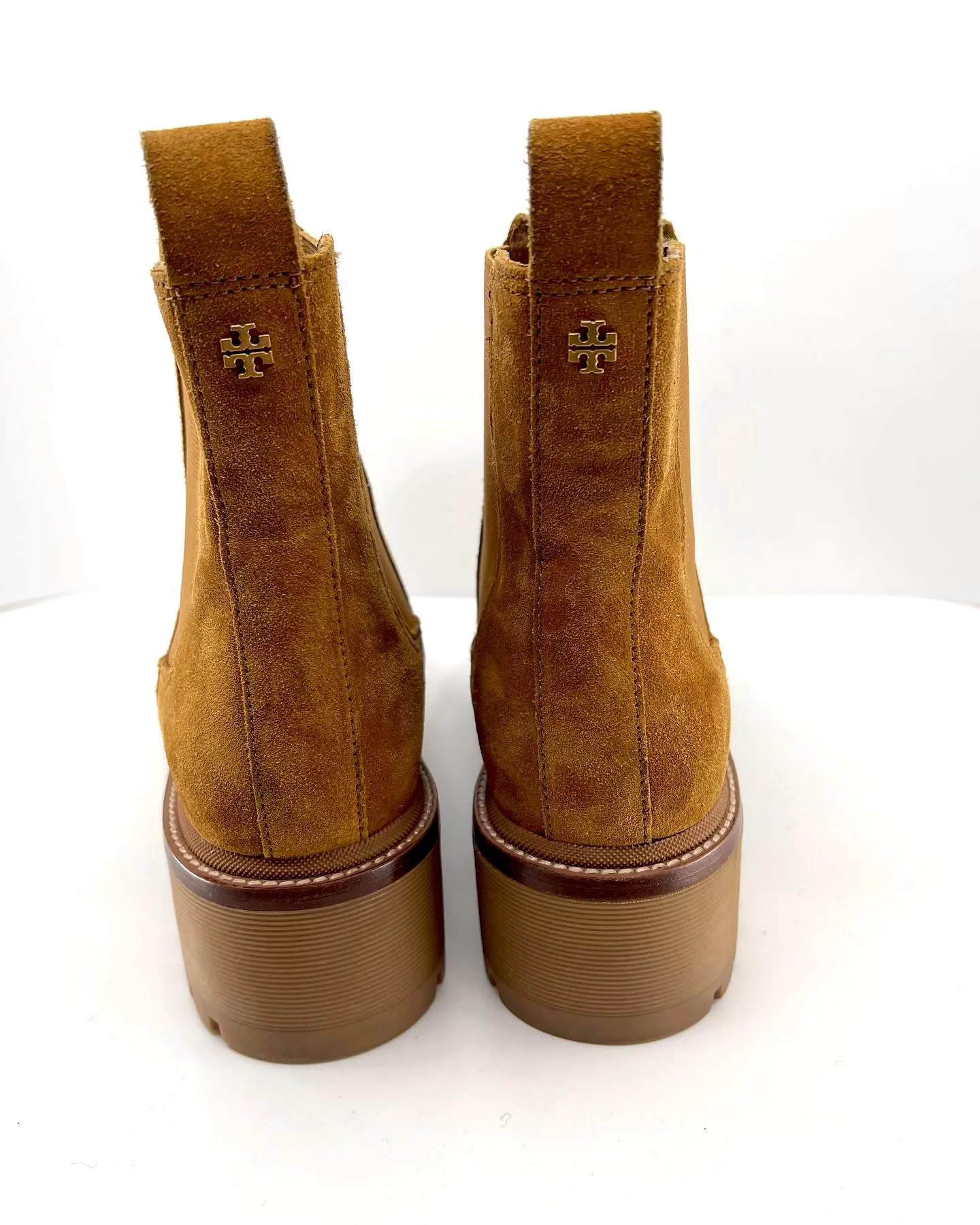 TORY BURCH CHELSEA LUG SOLE SUEDE BOOTS