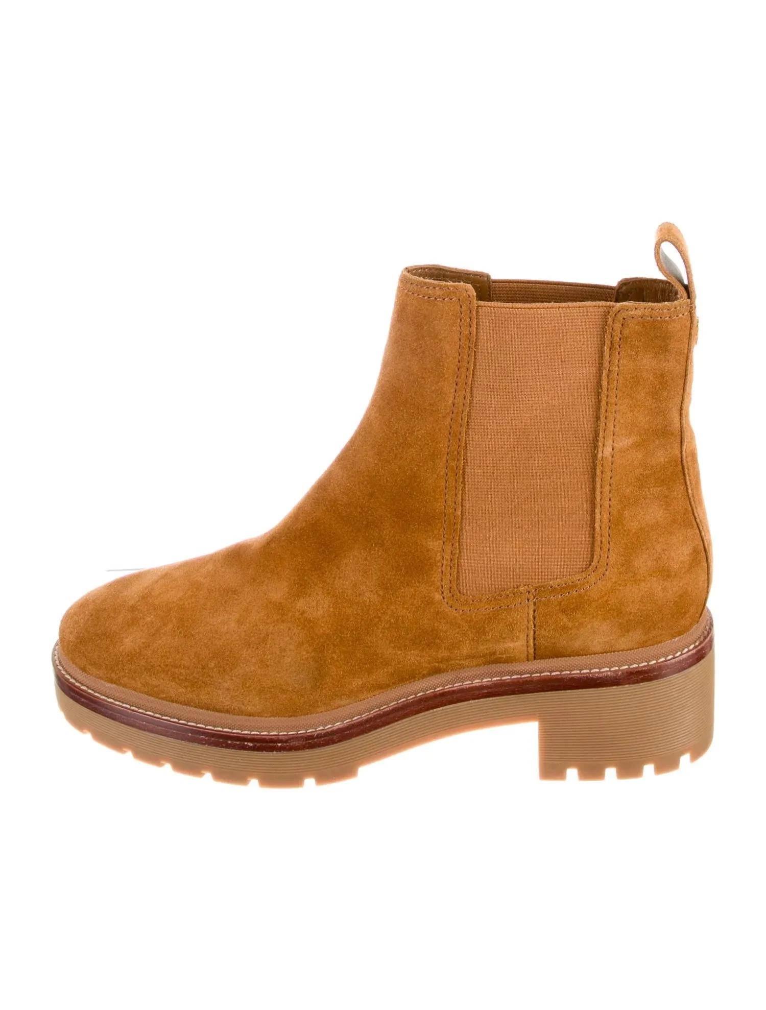 TORY BURCH CHELSEA LUG SOLE SUEDE BOOTS