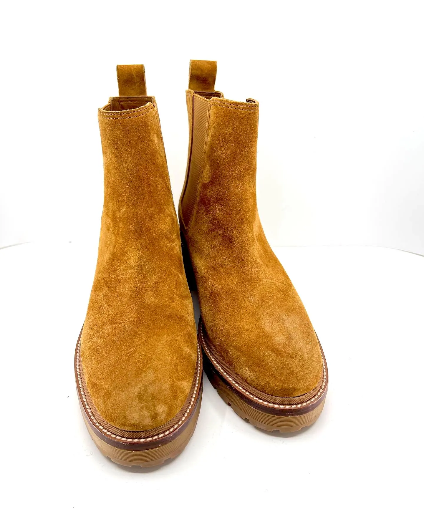 TORY BURCH CHELSEA LUG SOLE SUEDE BOOTS