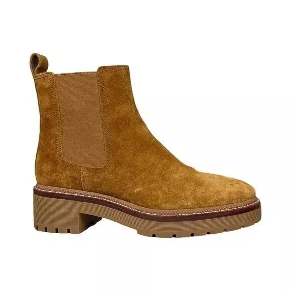 TORY BURCH CHELSEA LUG SOLE SUEDE BOOTS