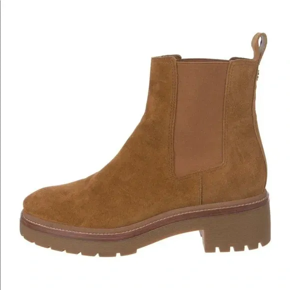 TORY BURCH CHELSEA LUG SOLE SUEDE BOOTS