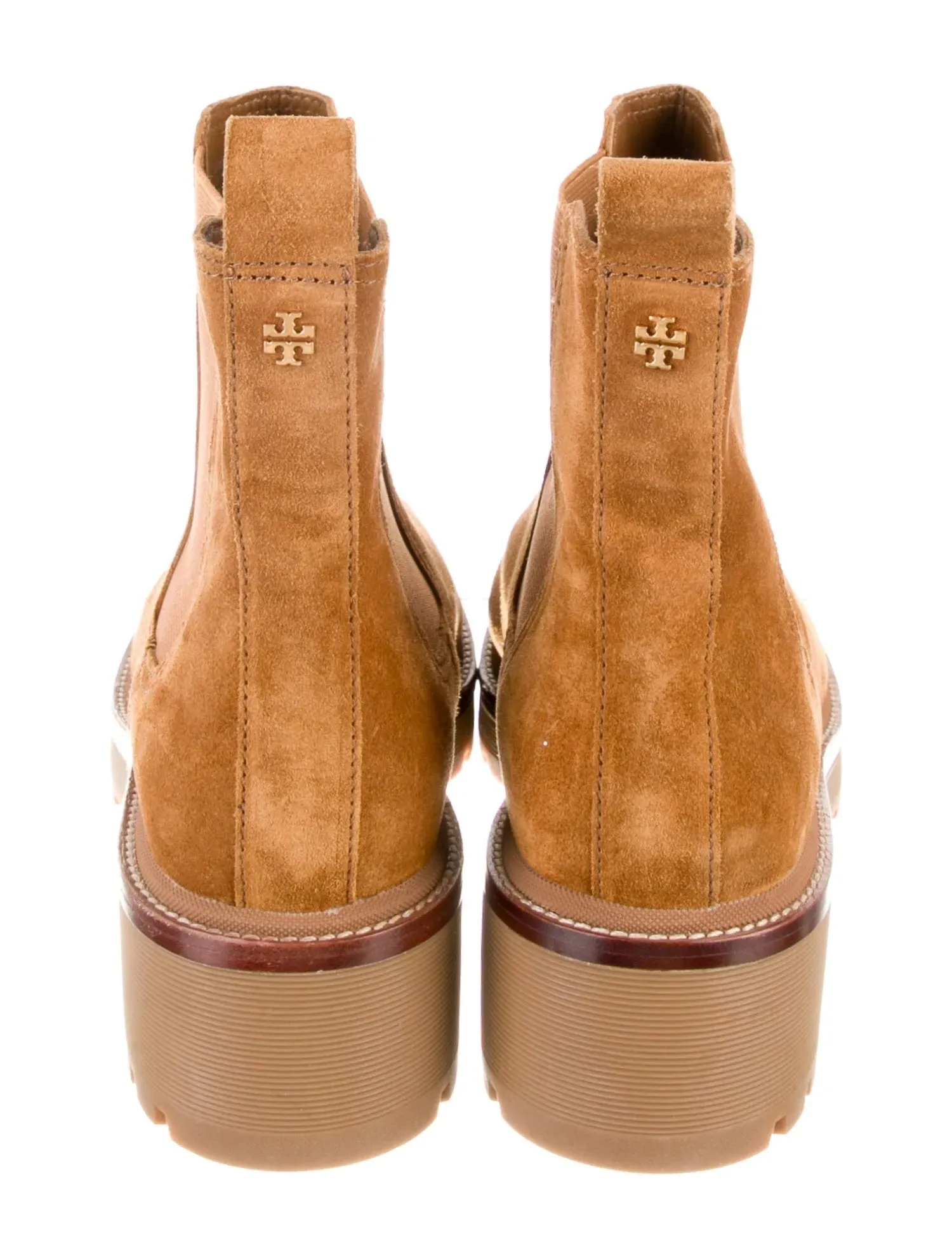TORY BURCH CHELSEA LUG SOLE SUEDE BOOTS
