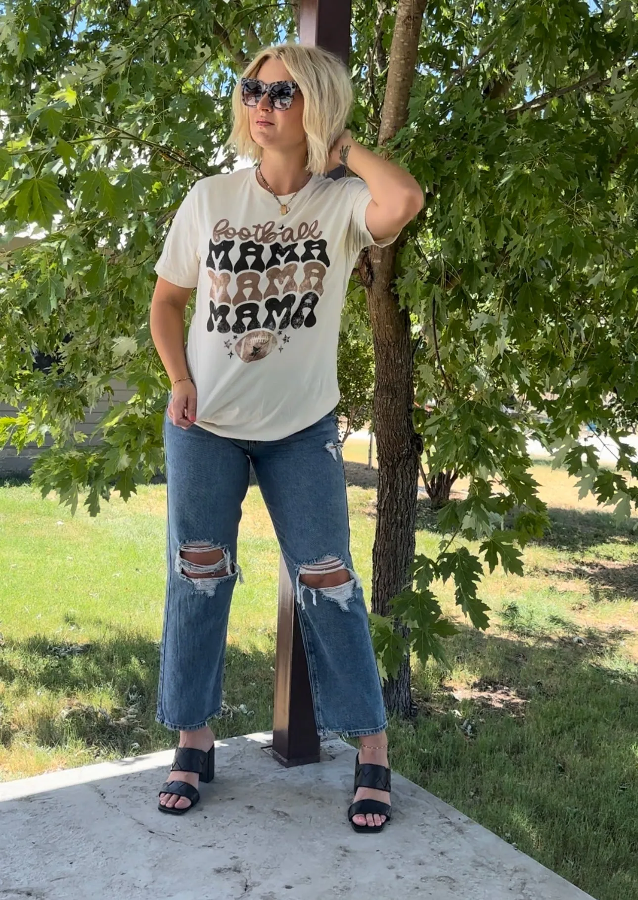 Vintage Football Mama Graphic Tee