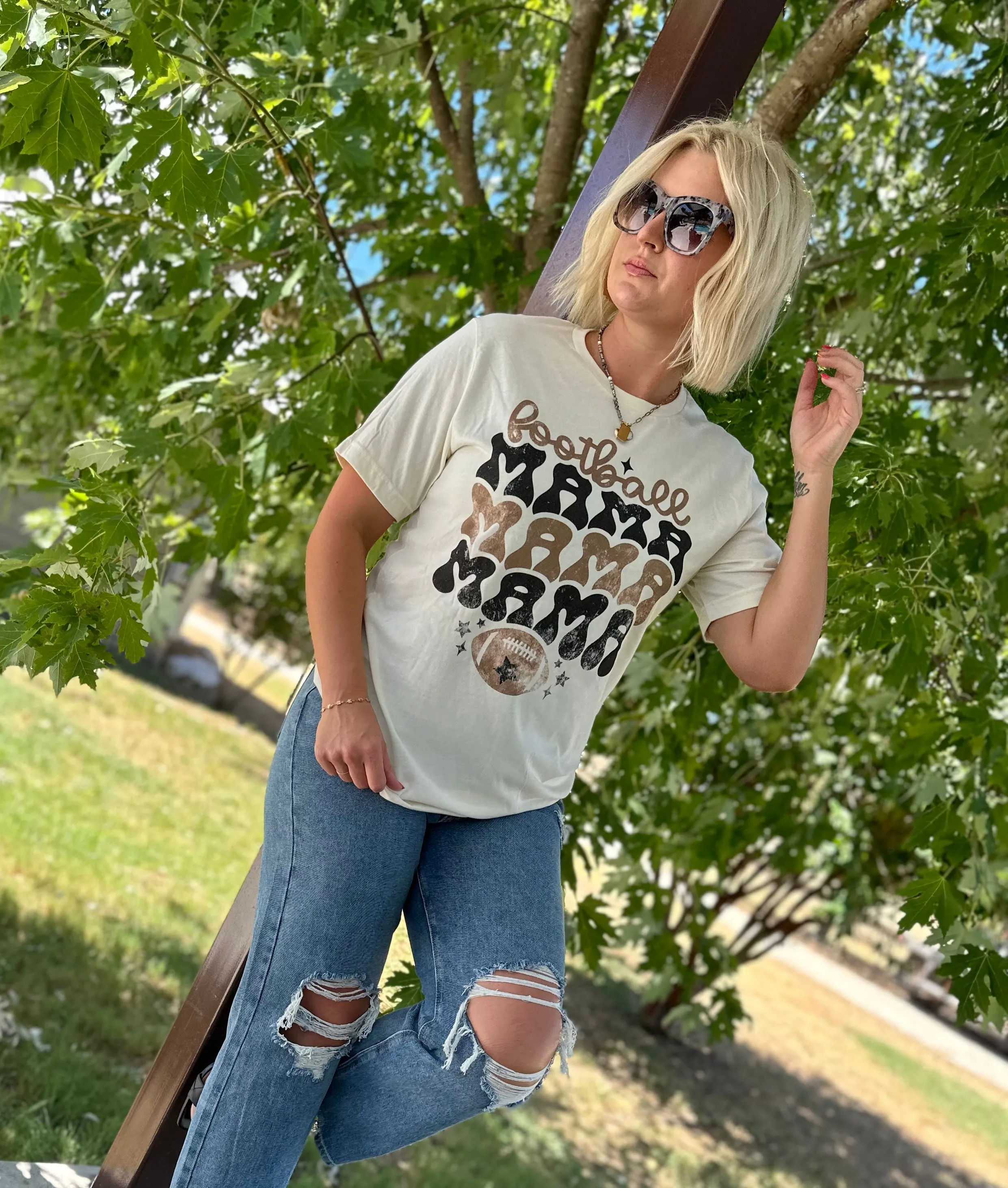 Vintage Football Mama Graphic Tee